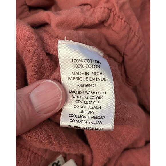 Lola River Pants Womens Large Rust 100% Cotton Gauze Drawstring Casual Lounge - Picture 9 of 9